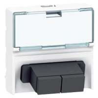 Logo Prise travers�e fibre optique prog mosaic - 2 x sc - ''push-pull'' -2 mod -blanc 078617