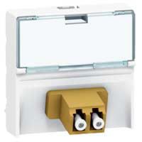 Logo Prise travers�e fibre optique prog mosaic - 2 x lc - ''push-pull'' -2 mod -blanc 078618