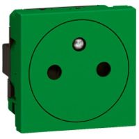 Logo Prise prog mosaic - 2p+t � puits affleurant - 2 mod - vert antimicrobien 078704