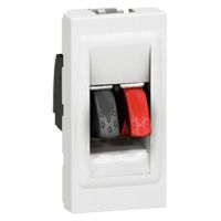 Logo Prise haut-parleur prog mosaic - bornier 4mm� - 1 module - blanc 078750