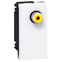 Logo Prise vid�o prog mosaic - 1 rca femelle vid�o - 1 mod - blanc 078752