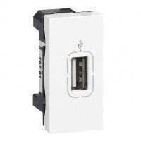 Logo Prise usb femelle prog mosaic - 1 mod - blanc 078761