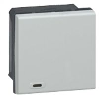 Logo Poussoir bus/scs gestion d'�clairage prog mosaic - on/off - 1 direction - alu 079175