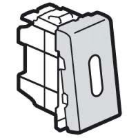 Logo Poussoir inverseur prog mosaic - 1 mod - � voyant � led - 6 a - alu 079232