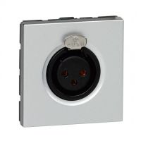 Logo Prise audio programme mosaic - xlr 3 p�les - femelle - 2 modules - alu 079255