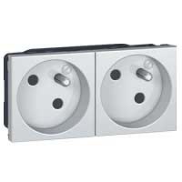 Logo Prise multi supports prog mosaic - 2x2p+t � 45� - bornes auto - 4 mod - alu 079272