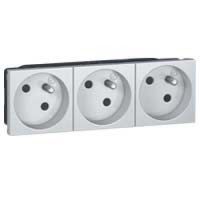 Logo Prise multi supports prog mosaic - 3x2p+t � 45� - bornes auto - 6 mod - alu 079273