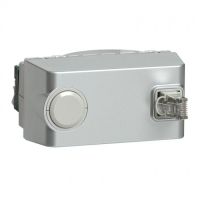 Logo Prise rj 45 prog mosaic - cat. 6 - ftp - avec enrouleur - 4 mod - alu - lcs� 079433