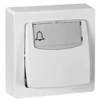Logo Poussoir porte-�tiquette appareillage saillie complet - 6 a - blanc 086009