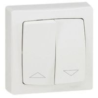 Logo Interrupteur pour volets roulants appareillage saillie complet - blanc 086013