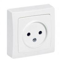 Logo Prise 2p avec �clips de protection appareillage saillie complet - blanc 086022