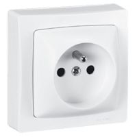 Logo Prise 2p+t �clips de protec appareillage saillie complet - bornes auto - blanc 086027