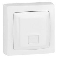 Logo Prise rj 45 num�ris/internet 8 contacts appareillage saillie complet - blanc 086033