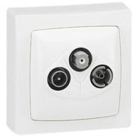 Logo Prise tv-r-sat appareillage saillie complet - blanc 086042