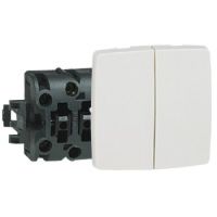 Logo Va-et-vient + poussoir appareillage saillie composable - 6 a - blanc 086107