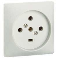 Logo Socle � encastrer 20 a - 3p+n+t - plaque 80x80 - � vis - �clips 090138