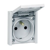 Logo Prise de courant 2p+t �clips - montage en plastron - format r�duit 090335