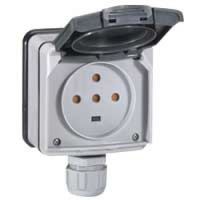 Logo Prise 3p+n+t � volet - 20 a - 400 v~ - plexo 66 monobloc gris - ip66/ik08 090457