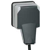 Logo Prise 2p+t � volet ip66 - 16 a - 250 v~ - plexo 66 composable gris ip66/ik08 090485