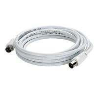 Logo Rallonge tv - 1 fiche femelle + 1 fiche m�le �9,52 mm - l. 5 m - blanc 091025