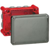 Logo Bte rect 155x110x74 �tanche plexo gris/rouge - embout/10 -ip55/ik07- 960�c 092045