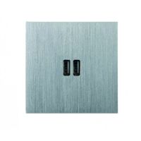 Logo Art d'arnould - epure - chargeur double usb 1500 ma - acier bross 67422