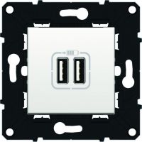 Logo Chargeur double usb 1500 ma - espace evolution - blanc 64037
