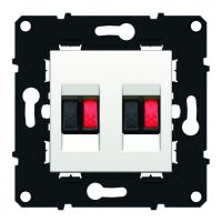 Logo Prise haut-parleur double - espace evolution - blanc 64048