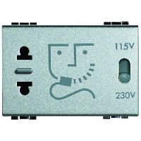 Logo Prise rasoir livinglight - 230 v~-115/230 v~ -  tech - 3 modules 4177