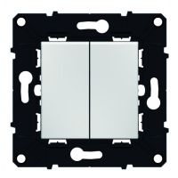 Logo Poussoir 6 a - 250 v~ + va-et-vient 10 a espace evolution - blanc 64014