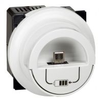 Logo Enjoliveur c�liane - prise double pour chargeur usb version dock - blanc 068210