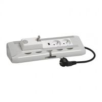 Logo Bloc bureau - courants fort/faible- 2x2p+t + 1 chargeur usb + 1 drouleur rj45 053530