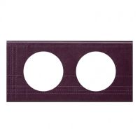 Logo Plaque c�liane - mati�res - 2 postes - cuir pourpre couture 069442