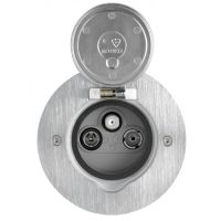 Logo Platinum - prise de sol ronde tv/fm/sat - inox 48282