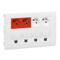 Logo Bloc nourrice encastr� cuve 2 rang�es - 4 x 2p+t (2 � d�trompage) + 4 x rj 45 053407