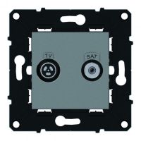 Logo Prise tv-sat toile blinde - espace evolution - magnsium 64276