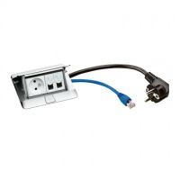 Logo Pop up programme mosaic - prcbl - 1 x 2p+t / 2 x rj45 cat.6 ftp - inox 054041