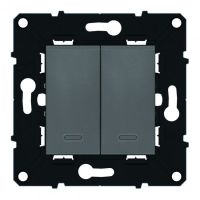 Logo Poussoir  voyant 6 a - 250 v~ espace evolution - magnsium 64219