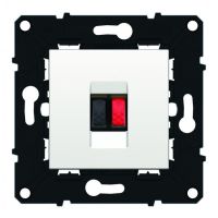 Logo Prise haut-parleur simple - espace evolution - blanc 64047
