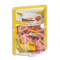 Logo Post-it prsentoir bulle de 24 mini cubes 400 feuilles 51x51mm - coloris : rose non, ultra 027311