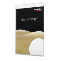Logo Deflecto porte-visuel mural transparent, format a5 vertical, en polystyrne dim l14,9 x h23,6 x p0,1 213999