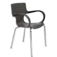 Logo Alba chaise d'accueil sofia structure avec accoudoirs en plastique noirs 4 pieds. empilable 318758