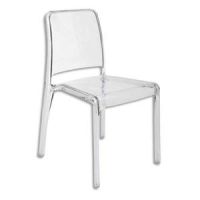 Logo Alba chaise d'accueil poster 4 pieds en plastique transparente, finition brillante et lisse. empilab 318743