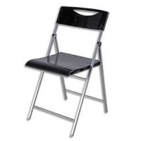 Logo Alba chaise d'accueil pliante smile en acier et revtement en polypropylne noir, 4 pieds 318768