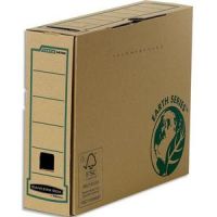 Logo Bankers box bote archives dos 8 cm earth series. montage manuel, carton recycl kraft brun 139735
