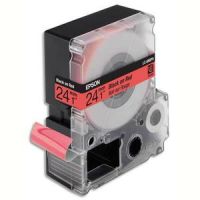 Logo Epson ruban pour labelworks- lk-6rbp couleur pastel noir/rouge 24mmx9m c53s656004 536332