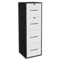 Logo Mt international classeur mlamin elgance 4 tiroirs ds corps noir tiroirs blanc l42 x h133 x p44 cm 220412