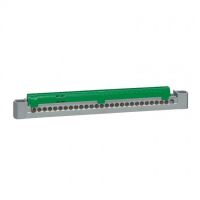 Logo Bornier de rpartition ip 2x - terre - 1 connexion 6  25 mm - vert - l 227 mm 404839