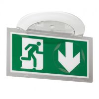 Logo Baes d'vacuation - kickspot encastr eco2 - leds 45lm - 1h plastique ip40-ik04 062624