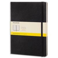 Logo Moleskine carnet192 pages 5x5 trs grand format 19x25cm. couverture rigide noir 274063